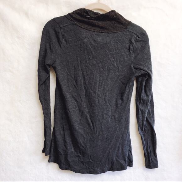 Saturday Sunday Dark Gray Long Turtleneck Top - Picture 3 of 7